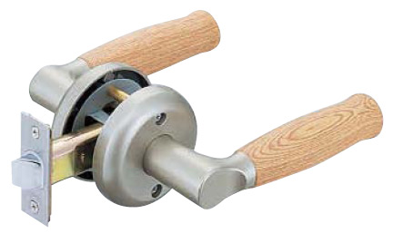 室内ドア取替用レバーハンドル木製空錠(鍵なし)